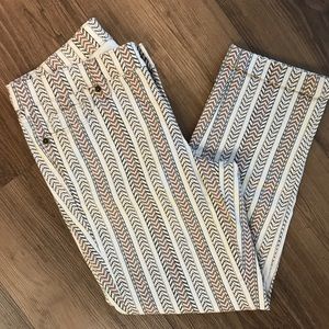 LOFT Modern Cuffed Crop Patterned Pants